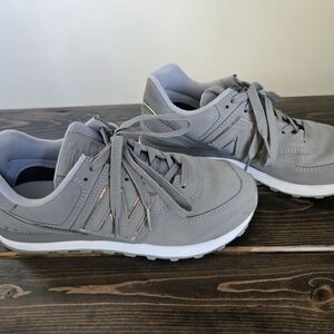 New Balance Grey Sneakers with Iridescent Accents
